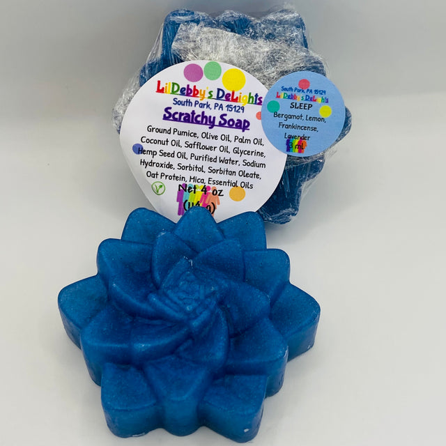 Scratchy soap. Vegan glycerin soap with ground pumice.