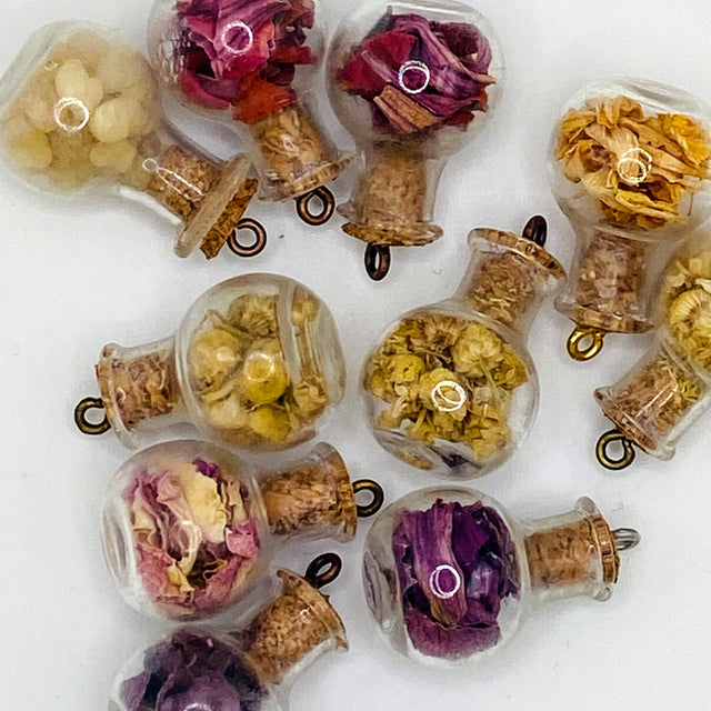 Bottle of dried Chamomile.