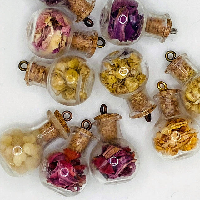 Bottle of dried Chamomile.