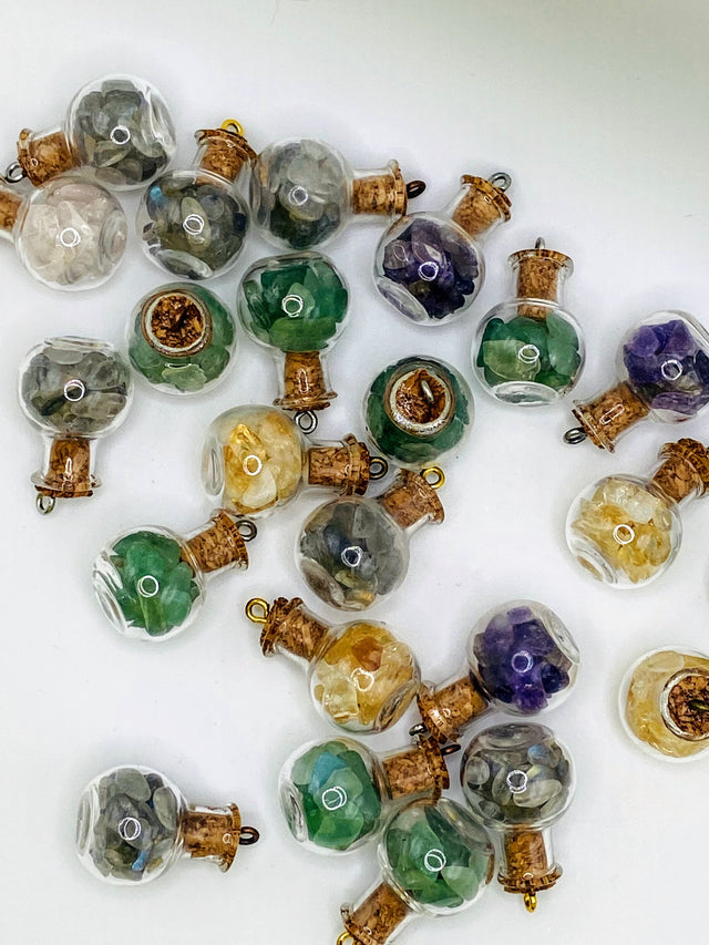 Bottle of green Aventurine.