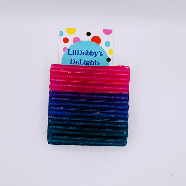 Bisexual PRIDE! colored vegan bar soap.