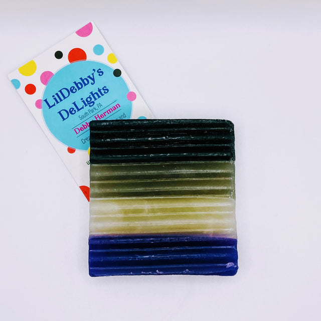 Asexual PRIDE! colored vegan bar soap.