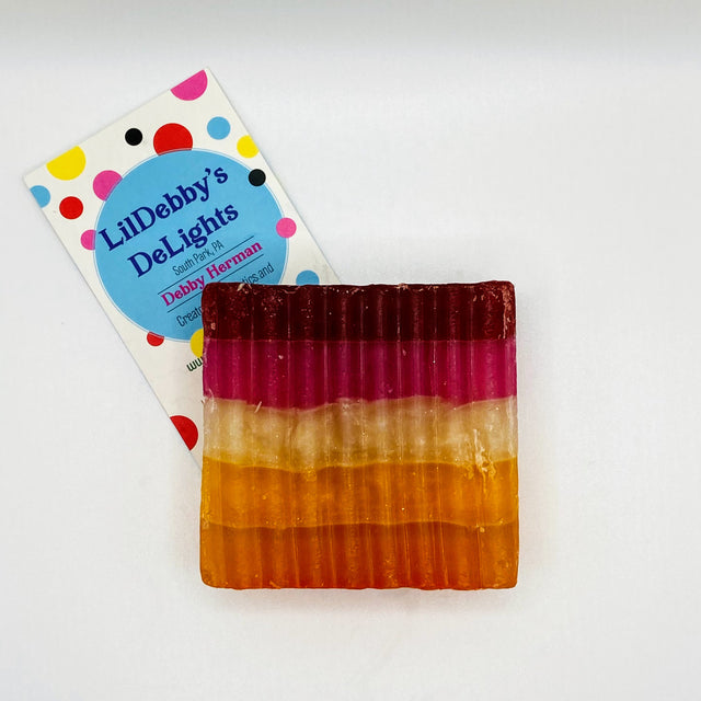 Lesbian PRIDE! colored vegan bar soap.