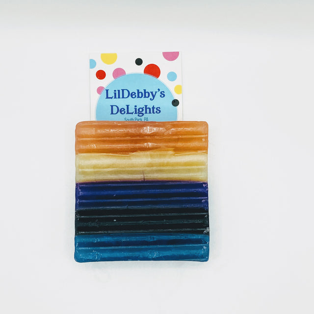 Agender PRIDE! colored vegan bar soap.