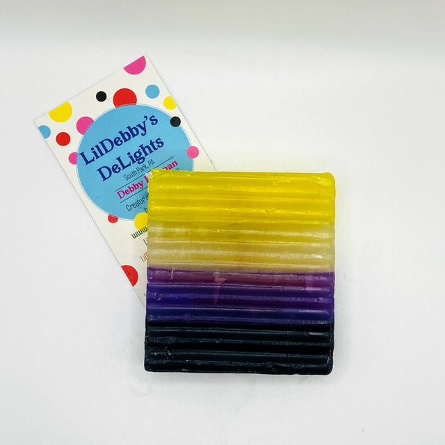 Non Binary PRIDE! colored vegan soap bar.