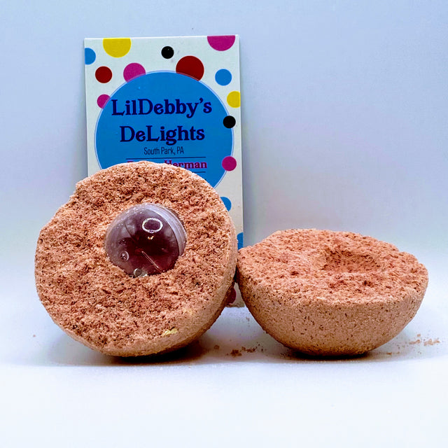 "Treasure" Fizzy Bath Ball with hidden stone pendant.