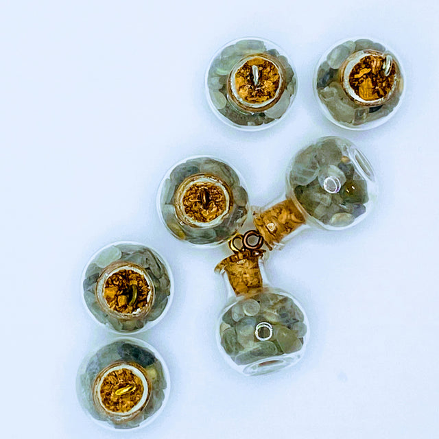 Bottle of green Aventurine.