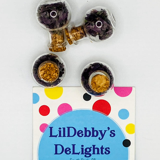 Bottle of dried mint leaves.