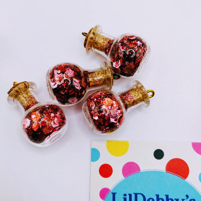 Bottle of glitter, pink.