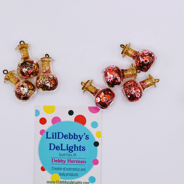 Bottle of glitter, pink.