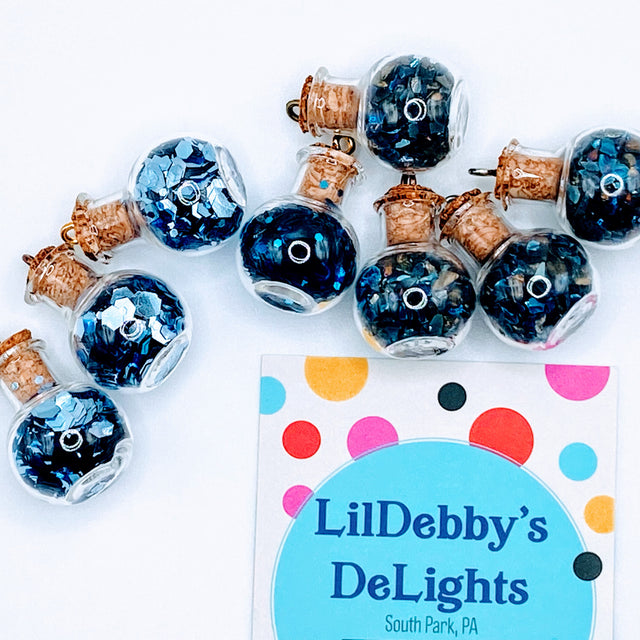 Bottle of glitter, blue.