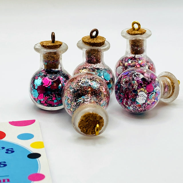 Bottle of glitter, blue mix.