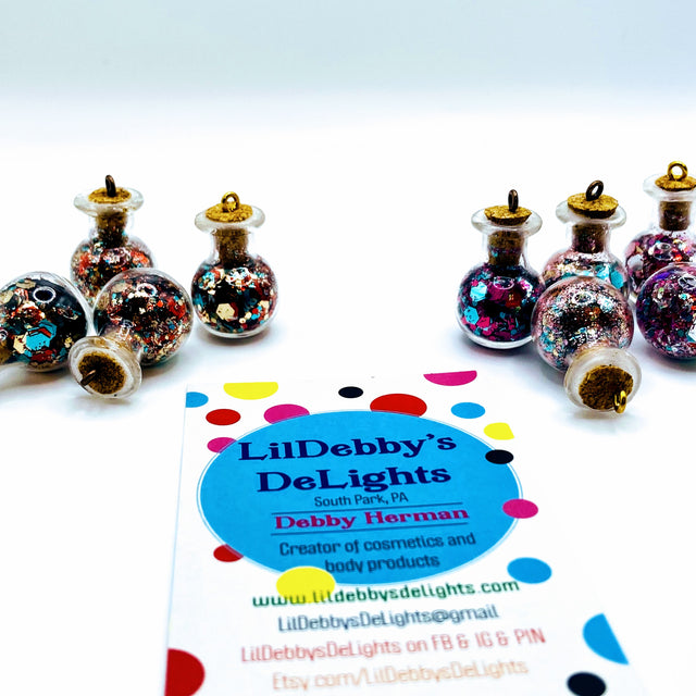 Bottle of glitter, blue mix.