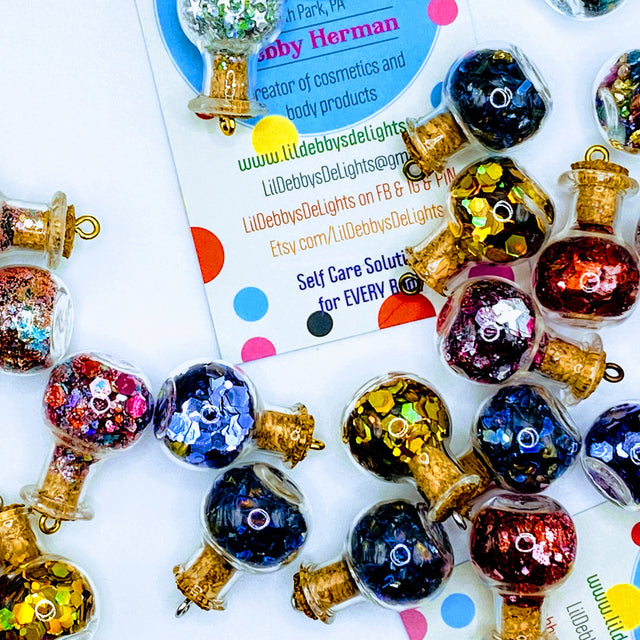 Bottle of glitter, gold.