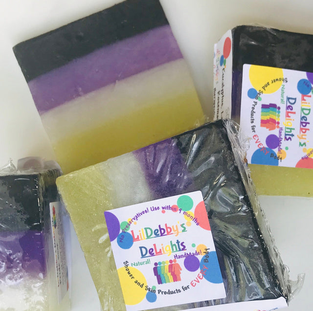 Non Binary PRIDE! colored vegan soap bar.