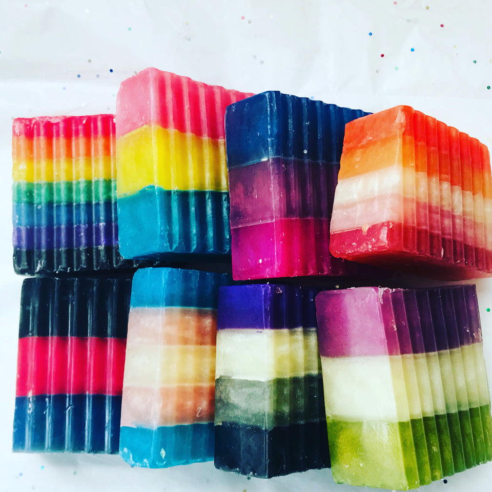 Gender Queer PRIDE! colored vegan bar soap.