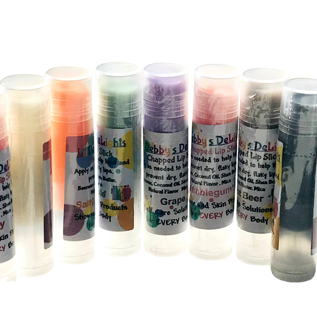 Lip balm, made with Sunflower wax. 10 vegan flavor choices!