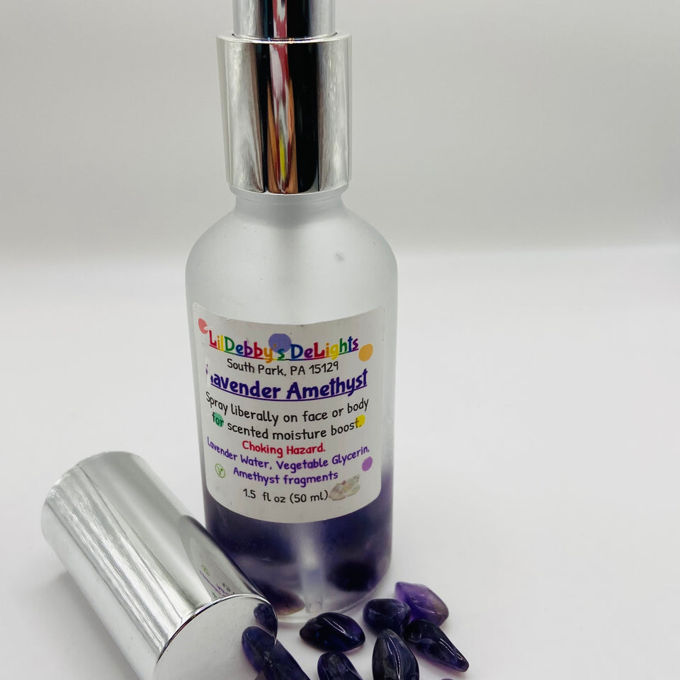 Lavender Amethyst face and body spray.