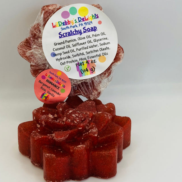 Scratchy soap. Vegan glycerin soap with ground pumice.