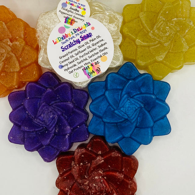 Scratchy soap. Vegan glycerin soap with ground pumice.