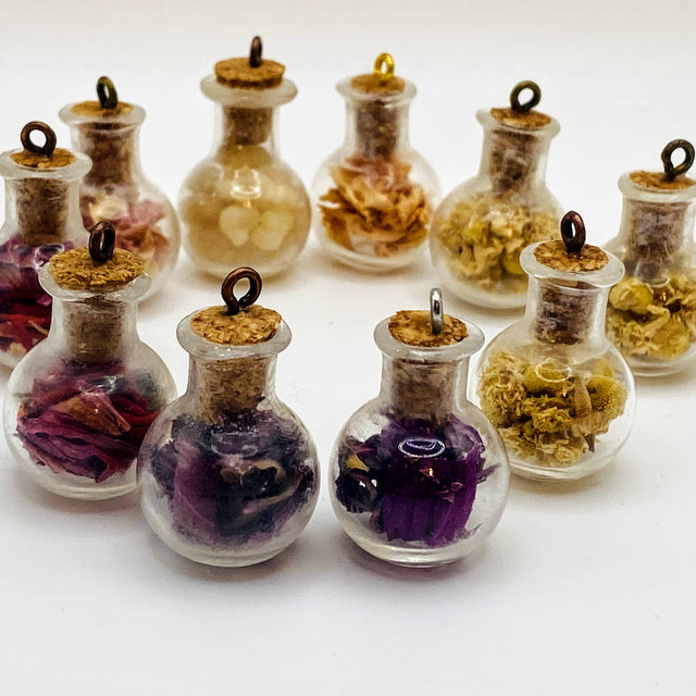 Bottle of dried Chamomile.