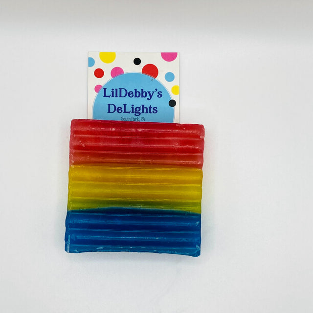 Pansexual PRIDE! flag colored vegan bar soap.