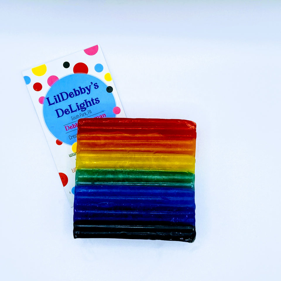 Rainbow PRIDE! colors vegan soap.