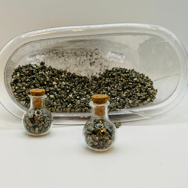 Pot of (fool's) Gold. Pyrite in a bottle for decorating.