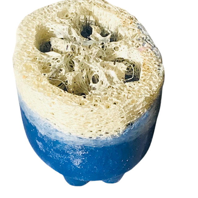 Loofah massage soap. Vegan glycerin based bar, 4 oz.