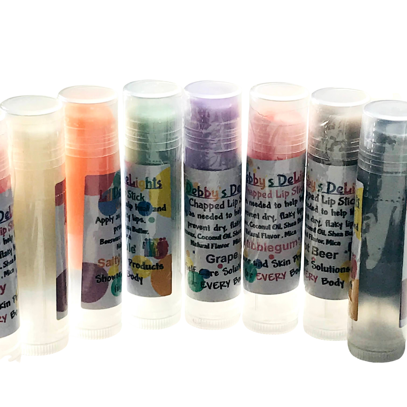 Lip balm, made with Sunflower wax. 10 vegan flavor choices! LilDebby